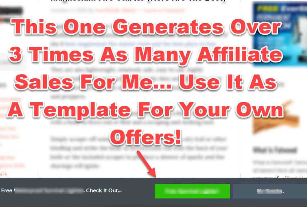 this affiliate popup offer generates 3 times as many sales